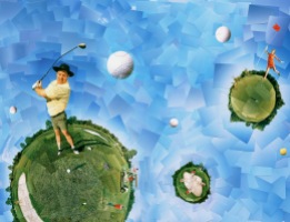 INTERPLANETARY GOLF - Photo print collage - Client: Self promotion