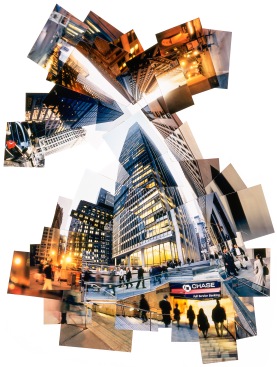 DOWNTOWN CHASE - Photo print collage - Client: Self promotion