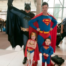 John Whitt as Batman and Greg Carlson as Superman, getting ready to enter Comic Con at the Javits Center, NYC.